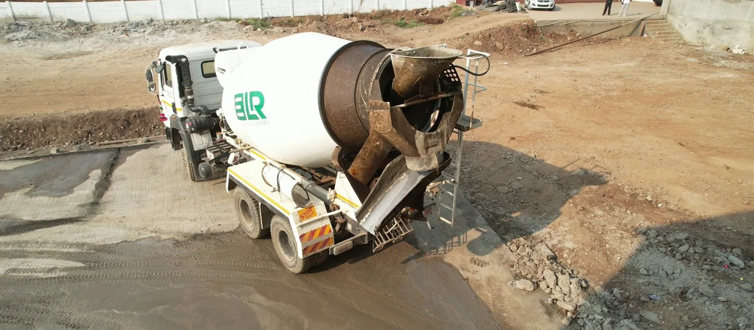 An ELR transit mixer on the plant apron at Gaulane