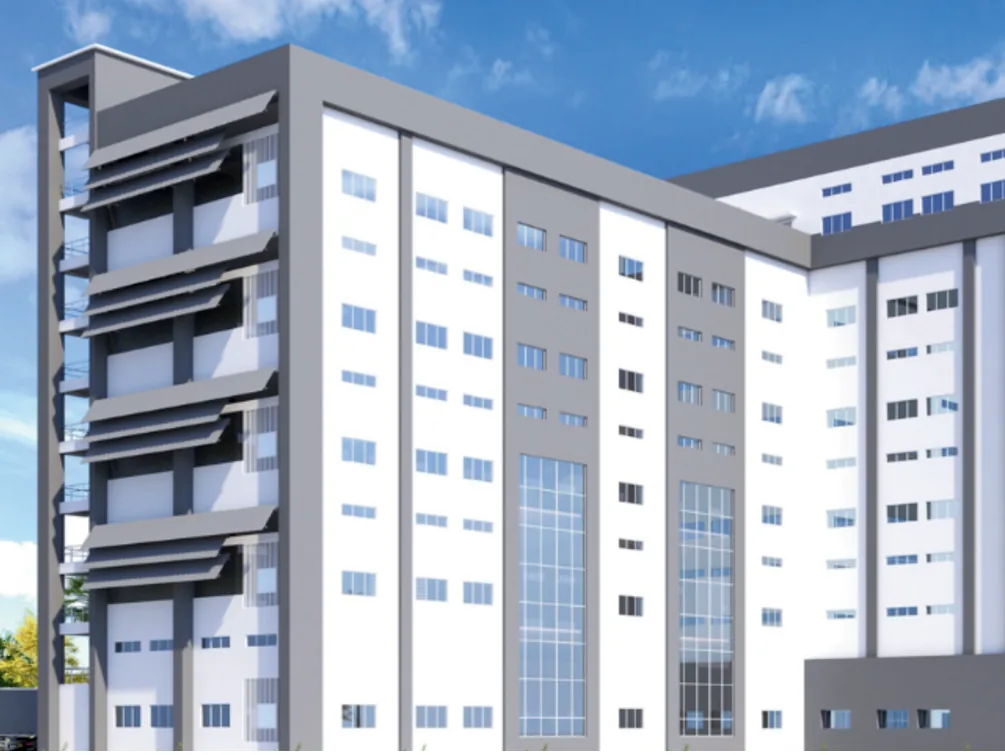 Architectural render of the Megafine Pharma facility at Dindori, Nashik